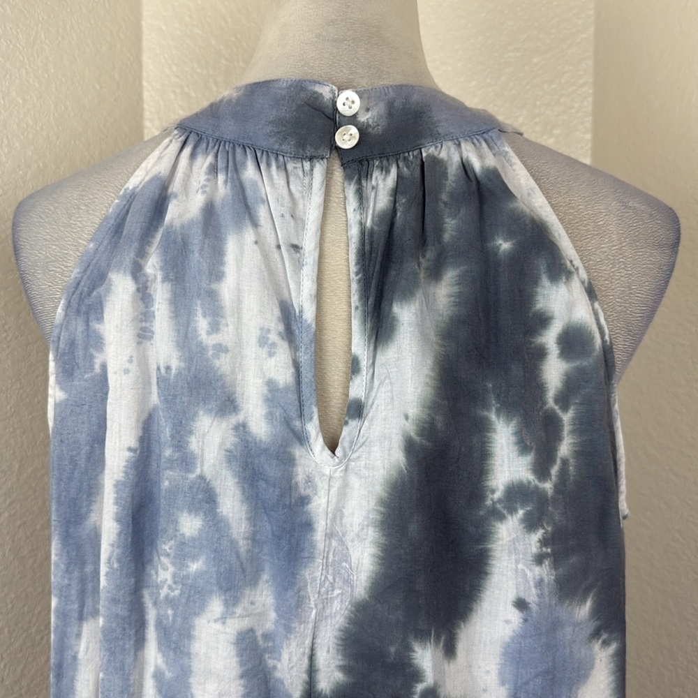 THML Tie Dye Midi Dress With Halter Neck In Blue Size Medium NWT - Picture 9 of 10